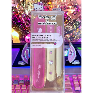 The Creme Shop Hello Kitty Glass Nail Files & Case Set 2 Pink Premium Sanrio
